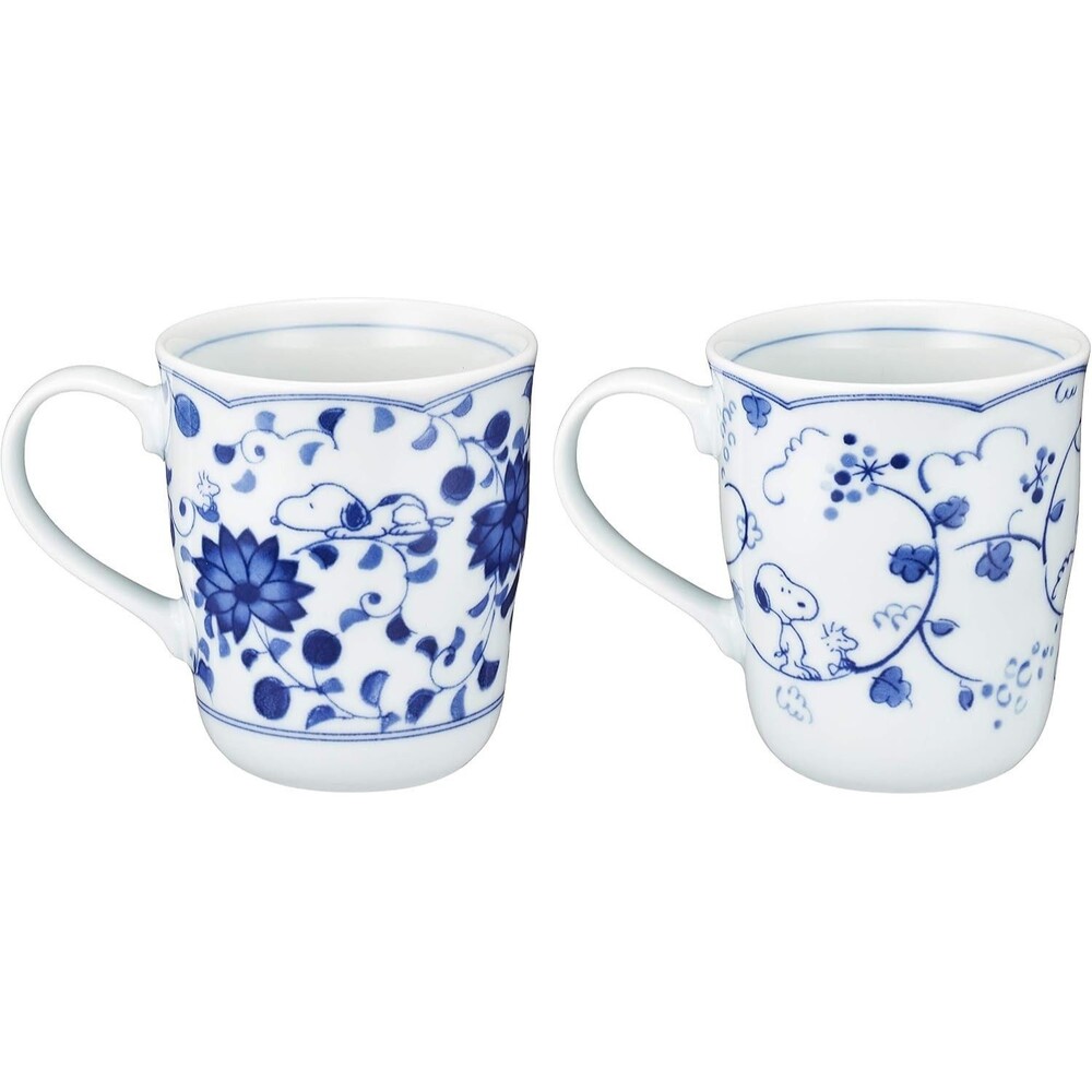 Indigo Arabesque Pair Mug Set, Snoopy - 2 piece